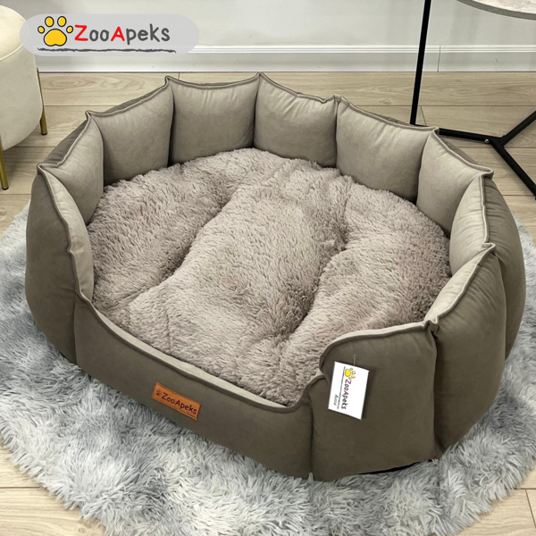 Лежанка для собак "Многогранник" ZooApeks 100х80х30 см, бежевый