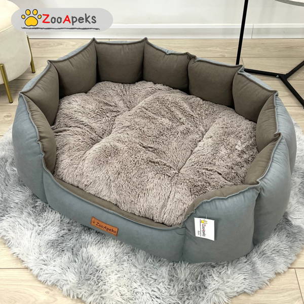 Лежанка для собак "Многогранник" ZooApeks 100х80х30 см, синий